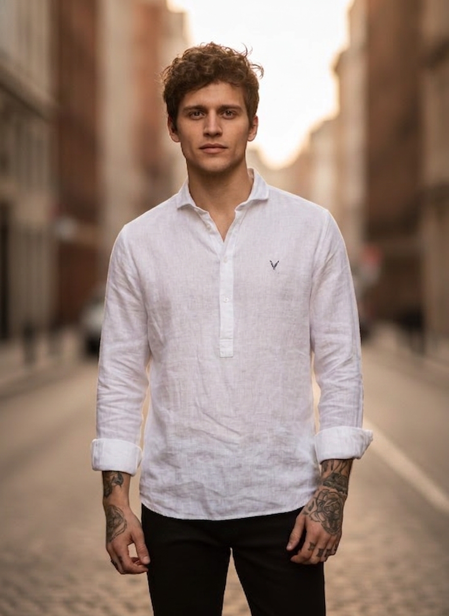 White linen t-shirt - Virtual Try-On Result